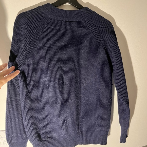 Navy Zipped Cardigan - Picture 4 of 5